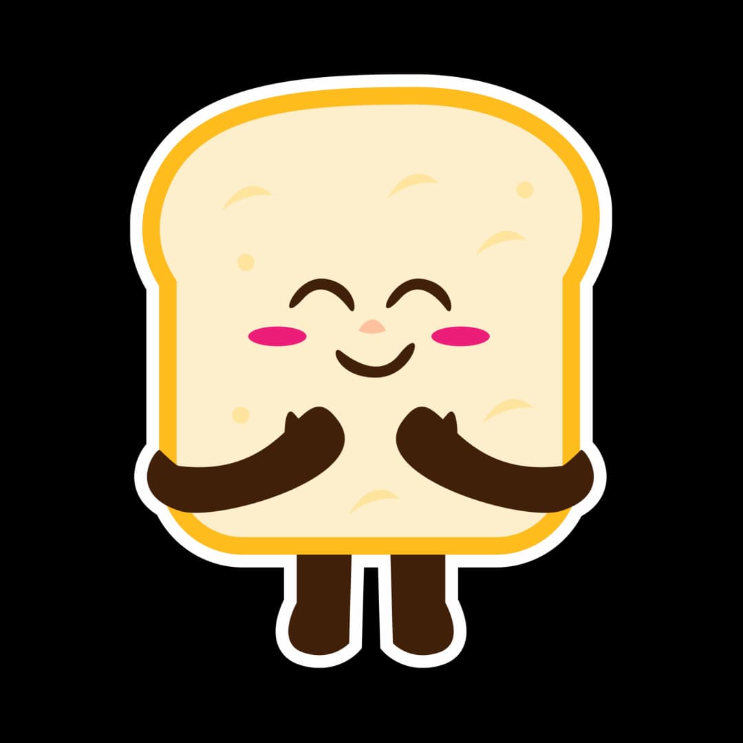 blushing toast character